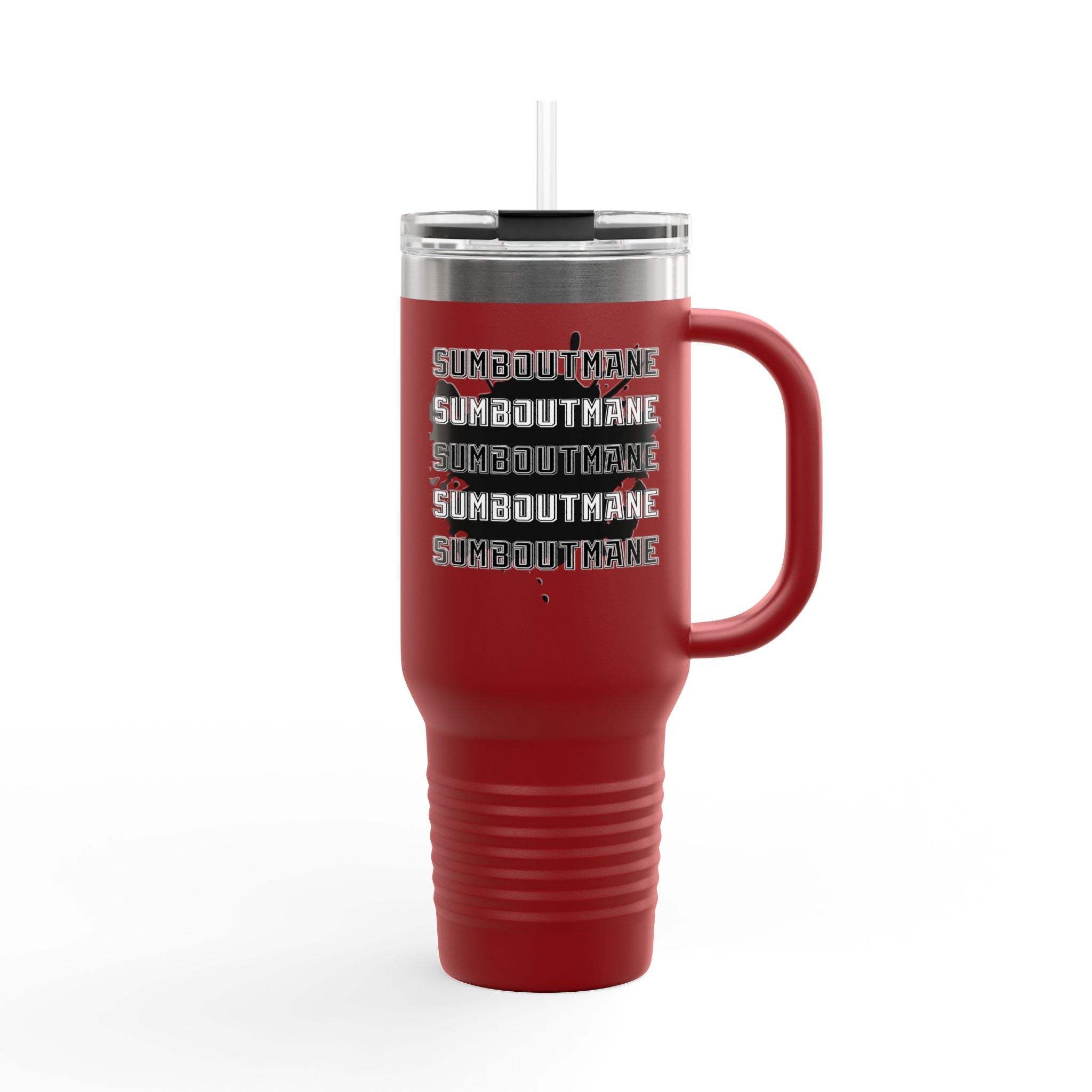 Silhouette Gunman design 40oz Travel Mug | White Insulated Tumbler